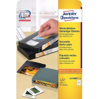 Avery Zweckform Lot de 250 etiquettes a  disquettes 8,9 cm (3,5") enlevables sur feuilles A4 70 x 50,8 mm + pochettes en plastiq