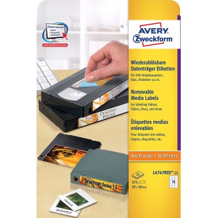 Avery Dennison Zweckform L4747REV-25 amovible Disques etiquettes pour Zip 59 x 50 mm 25 feuilles