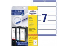 Avery Zweckform L4760-25 Lot de 25 feuilles de 7 etiquettes opaques pour classeur 192 x 38 mm (Blanc) (Import Allemagne)