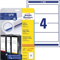 Avery Zweckform L4761-25 etiquettes pour classeur Large chemises courtes par exemple pour LEITZ Elba Mehle Bene Biella 192 x 61 
