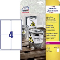 AVERY/Zweckform etiquettes resistantes aux intemperies Contenu: 80 etiquettes sans bord, 99,1 x 139 mm