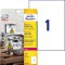 AVERY/Zweckform etiquettes resistantes aux intemperies Contenu: 20 etiquettes sans bord, 210 x 297 mm