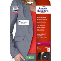 Zweckform L4784-20 Badges adhesifs Acetate de cellulose Pour congres, seminaires, conventions, etc. 63,5 x 29,6 mm 20 feuilles (