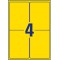 AVERY Zweckform Folien-Etiketten, 99,1 x 139,0 mm, gelb aus Polyester, wasserfest fr Laserdrucker un