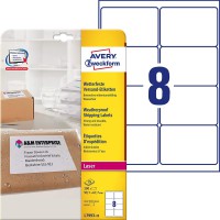 AVERY Zweckform L7993-25 Lot de 200 etiquettes d'expedition resistantes aux intemperies Format A4 99,1 x 67,7 mm Blanc