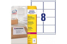 AVERY Zweckform L7993-25 Lot de 200 etiquettes d'expedition resistantes aux intemperies Format A4 99,1 x 67,7 mm Blanc