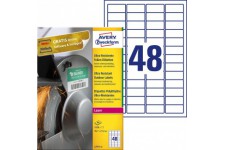 Avery Zweckform l7911-40 Film etiquettes (A4, 1920 etiquettes, ultra resistant, 45,7 x 21,2 mm) 40 feuilles Blanc