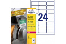 AVERY Zweckform L7912-40 Lot de 960 etiquettes autocollantes resistantes (63,5 x 33,9 mm sur DIN A4, autocollantes, impermeables