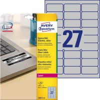 Avery Zweckform Etiquettes d'identification en polyester Pour l'identification d'equipements 20 feuilles 45,7 x 21,2mm