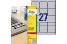 Avery Zweckform Etiquettes d'identification en polyester Pour l'identification d'equipements 20 feuilles 45,7 x 21,2mm