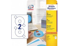 Avery Zweckform L6015-25 etiquettes CD Taille standard a¸ 117 mm etiquette opaque pour archivage etc. Languettes de positionneme