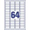 Avery Zweckform L6021REV-25 25 feuilles d'etiquettes enlevables pour dossiers suspendus 45,7 x 16,9 mm (Import Allemagne)
