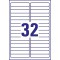 Avery Zweckform L6031REV-25 Paquet de 25 feuilles d'etiquettes enlevables multiusage pour marquage temporaire 96 x 16,9 mm (Impo