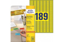 AVERY/Zweckform etiquettes, 25,4 x 10 mm, jaunes