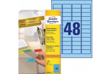 AVERY/Zweckform etiquettes, 45,7 x 21,2 mm, bleu, bord