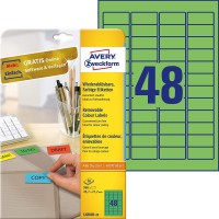 AVERY/Zweckform etiquettes, 45,7 x 21,2 mm, vert, bord