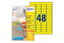 AVERY - Pochette de 960 etiquettes jaunes autocollantes et amovibles, Personnalisables et imprimables, Format 45,7 x 21,2 mm, Im