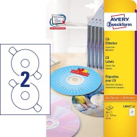 Avery Zweckform L6043-25 Paquet de 25 feuilles d'etiquettes a  CD 117 mm (Mat) (Import Allemagne)
