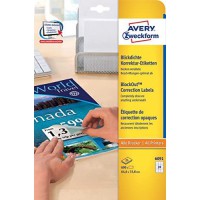 Avery Zweckform 6094 Lot de 25 feuilles de 25 etiquettes de correction opaques Blanc 210 x 297 mm