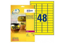 AVERY - Pochette de 960 etiquettes autocollantes jaunes ultra-resistantes en polyester, Personnalisables et imprimables, Format 