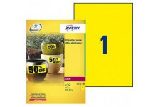 AVERY - Pochette de 20 etiquettes jaunes autocollantes ultra-resistantes en polyester, Personnalisables et imprimables, Format 2