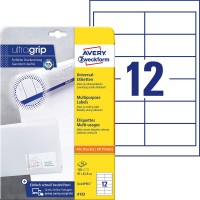 Avery 6123 Etiquettes 97 x 42.3mm Blanc