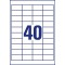 Avery Dennison 6126 etiquettes universelles Blanc 48,5 x 225,4 mm 10 feuilles (Import Allemagne)