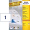 Avery zweckform etiquettes universelles 6135 blattformat au format a5 148 x 210 mm-lot de 200 feuilles 200 (blanc)