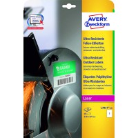 AVERY - Pochette de 10 etiquettes autocollantes ultra-resistantes aux conditions extremes en polyethylene, Personnalisables et i