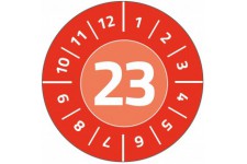 AVERY Zweckform 120 etiquettes de controle avec annee 2023 (resistantes, autocollantes, Ø 20 mm, etiquettes de test, label de co