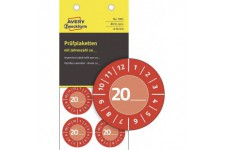 AVERY Zweckform 7901 Lot de 80 etiquettes de controle 20 (avec annee a  ecrire soi-meme) Rouge