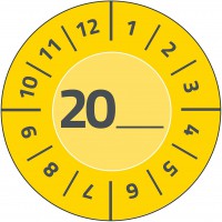 AVERY Zweckform 7902 Lot de 80 etiquettes de controle 20 (avec annee a  ecrire soi-meme) Jaune