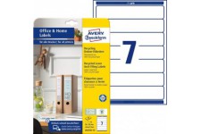 AVERY Zweckform LR4760-10 Lot de 70 etiquettes pour dos de classeur Papier recycle 38 x 192 mm Format A4 100 % recycle etroit et