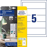 Avery Zweckform C32267-10 Lot de 10 etiquettes pour Dos de Classeur (50 etiquettes Dos 54 x 190 mm sur Format A4, Micro-Perforat