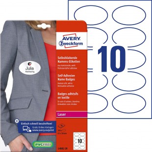 Avery Zweckform L4882-20 Lot de 200 etiquettes nominatives autocollantes en soie d'acetate Blanc 85 x 50 mm Format A4