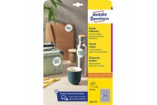 Avery Zweckform 6221-10 etiquettes rondes (3 150 pastilles adhesives, Ø 10 mm sur A4, autocollants ronds a  imprimer, etiquettes