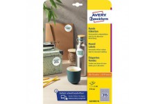 Avery Zweckform 6221REV-10 etiquettes rondes (3 150 pastilles adhesives, Ø 10 mm sur A4, autocollants ronds a  imprimer, amovibl