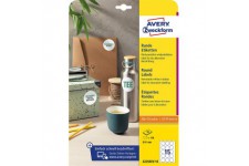 Avery Zweckform 6225REV-10 etiquettes rondes (150 pastilles adhesives, Ø 51 mm sur A4, autocollants ronds a  imprimer, amovibles