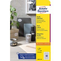 AVERY Zweckform 6241-10 etiquettes ovales (360 etiquettes autocollantes 40 x 20 mm sur A4, etiquettes autocollantes pour produit