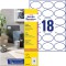 AVERY Zweckform 6242-10 etiquettes Ovales (180 etiquettes Autocollantes de 63,5 x 42,3 mm sur A4, Autocollants Ovales a  Imprime
