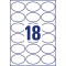 AVERY Zweckform 6242-10 etiquettes Ovales (180 etiquettes Autocollantes de 63,5 x 42,3 mm sur A4, Autocollants Ovales a  Imprime