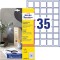 AVERY Zweckform 6251REV-10 etiquettes carrees (350 etiquettes autocollantes 35 x 35 mm sur A4, etiquettes QR code a  imprimer, a