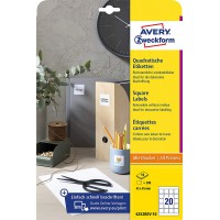 AVERY Zweckform 6252REV-10 etiquettes Carrees (200 etiquettes Autocollantes 45 x 45 mm sur A4, QR cCode Autocollant pour Imprime