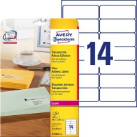 Zweckform L7563-25 Etiquettes transparentes 99,1 x 38,1 mm 25 feuilles (Import Allemagne)