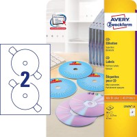 Avery Zweckform L7676-25 Paquet de 25 feuilles d'etiquettes a  CD SuperSize opaques Ø 117 mm (Import Allemagne)