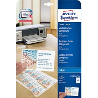 Avery Zweckform C32014-25 Paquet de 25 feuilles de papier 200 g microperforees pour cartes de visite 85 x 54 mm pour imprimante 
