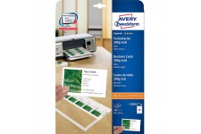 Avery Zweckform C32011-10 Paquet de 10 feuilles 200 g finition mate pour cartes de visite a  bords lisses pour photocopieurs, im
