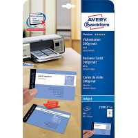 Avery Zweckform 10 feuilles pour cartes de visite C32015-10 Specialement concues pour les imprimantes a  jet d'encre Blanc mat 2