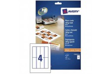 Avery Zweckform C32253-25 Paquet de 25 feuilles A4 micro-perforees 185 g de 4 cartes chevalets chacune 110 x 40 mm (B