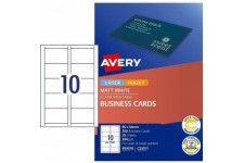 250 Cartes de Visite Recto Bords Lisses Quick&Clean 200G/M² ILC Blanc Mat 85 X 54 mm